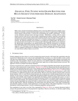 Gradual Fine-Tuning with Graph Routing for Multi-Source Unsupervised
  Domain Adaptation