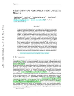 Gumbel Counterfactual Generation From Language Models