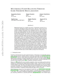 Balancing Multimodal Training Through Game-Theoretic Regularization