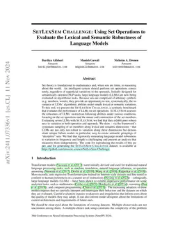 SetLexSem Challenge: Using Set Operations to Evaluate the Lexical and
  Semantic Robustness of Language Models