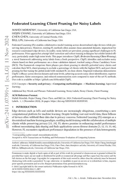 Federated Learning Client Pruning for Noisy Labels