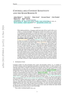 Controllable Context Sensitivity and the Knob Behind It