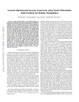 Learned Slip-Detection-Severity Framework using Tactile Deformation
  Field Feedback for Robotic Manipulation