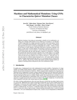 Machines and Mathematical Mutations: Using GNNs to Characterize Quiver Mutation Classes
