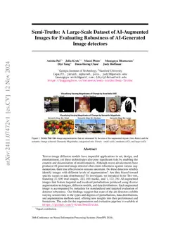 Semi-Truths: A Large-Scale Dataset of AI-Augmented Images for Evaluating
  Robustness of AI-Generated Image detectors