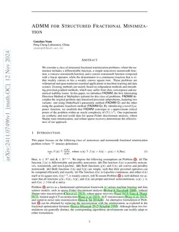ADMM for Structured Fractional Minimization