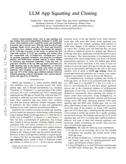 LLM App Squatting and Cloning