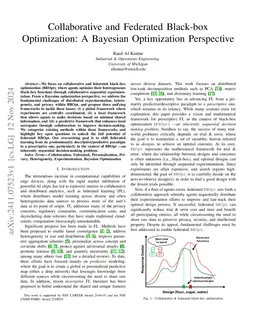 Collaborative and Federated Black-box Optimization: A Bayesian
  Optimization Perspective