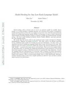 Model Stealing for Any Low-Rank Language Model