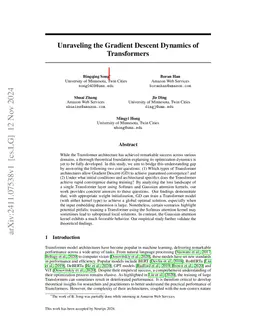Unraveling the Gradient Descent Dynamics of Transformers