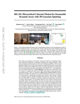 HiCoM: Hierarchical Coherent Motion for Streamable Dynamic Scene with 3D
  Gaussian Splatting
