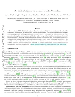 Artificial Intelligence for Biomedical Video Generation