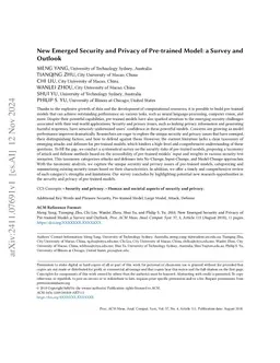 New Emerged Security and Privacy of Pre-trained Model: a Survey and
  Outlook