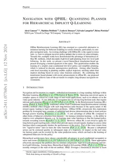 Navigation with QPHIL: Quantizing Planner for Hierarchical Implicit
  Q-Learning