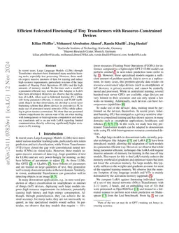 Efficient Federated Finetuning of Tiny Transformers with Resource-Constrained Devices