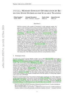 FRUGAL: Memory-Efficient Optimization by Reducing State Overhead for Scalable Training