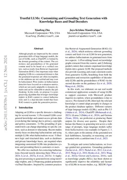 Trustful LLMs: Customizing and Grounding Text Generation with Knowledge
  Bases and Dual Decoders