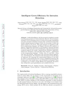 Intelligent Green Efficiency for Intrusion Detection