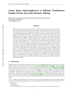 Latent Space Disentanglement in Diffusion Transformers Enables Precise
  Zero-shot Semantic Editing