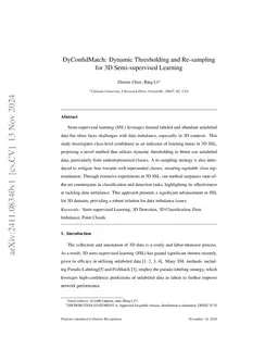 DyConfidMatch: Dynamic Thresholding and Re-sampling for 3D
  Semi-supervised Learning