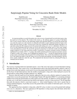 Surprisingly Popular Voting for Concentric Rank-Order Models