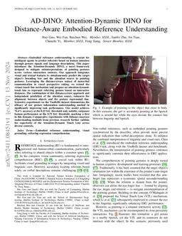AD-DINO: Attention-Dynamic DINO for Distance-Aware Embodied Reference
  Understanding