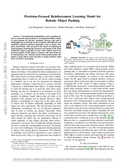 Precision-Focused Reinforcement Learning Model for Robotic Object
  Pushing