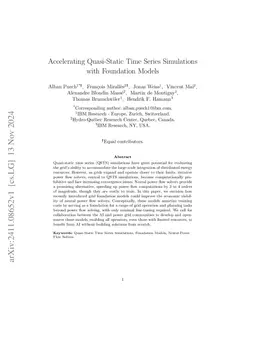 Accelerating Quasi-Static Time Series Simulations with Foundation Models