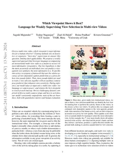 Which Viewpoint Shows it Best? Language for Weakly Supervising View Selection in Multi-view Instructional Videos