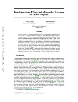 Transformer-based Time-Series Biomarker Discovery for COPD Diagnosis