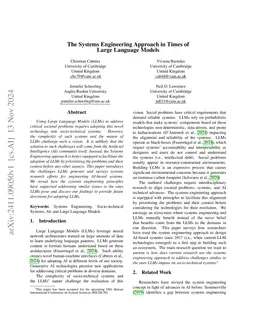 The Systems Engineering Approach in Times of Large Language Models