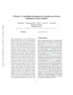 VideoCogQA: A Controllable Benchmark for Evaluating Cognitive Abilities in Video-Language Models