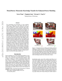 Mono2Stereo: Monocular Knowledge Transfer for Enhanced Stereo Matching
