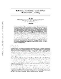 Innate-Values-driven Reinforcement Learning based Cognitive Modeling