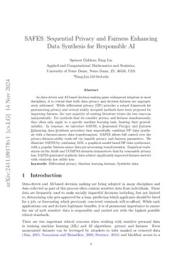 SAFES: Sequential Privacy and Fairness Enhancing Data Synthesis for Responsible AI