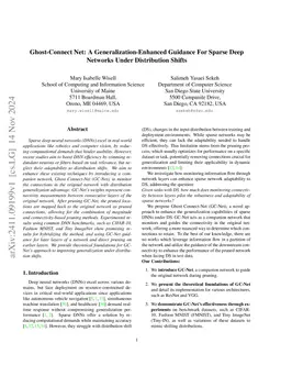 Ghost-Connect Net: A Generalization-Enhanced Guidance For Sparse Deep
  Networks Under Distribution Shifts
