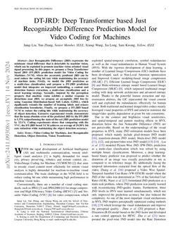 DT-JRD: Deep Transformer based Just Recognizable Difference Prediction
  Model for Video Coding for Machines