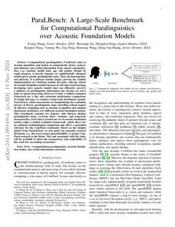 ParaLBench: A Large-Scale Benchmark for Computational Paralinguistics
  over Acoustic Foundation Models