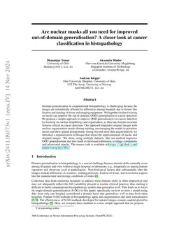 Are nuclear masks all you need for improved out-of-domain
  generalisation? A closer look at cancer classification in histopathology