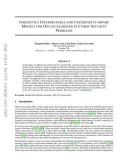 Inherently Interpretable and Uncertainty-Aware Models for Online
  Learning in Cyber-Security Problems