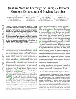 Quantum Machine Learning: An Interplay Between Quantum Computing and
  Machine Learning