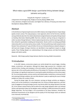 What makes a good BIM design: quantitative linking between design
  behavior and quality