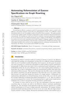 Automating Reformulation of Essence Specifications via Graph Rewriting