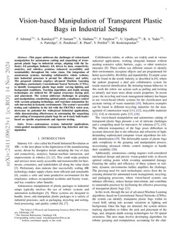 Vision-based Manipulation of Transparent Plastic Bags in Industrial
  Setups