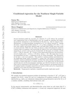 Conditional regression for the Nonlinear Single-Variable Model