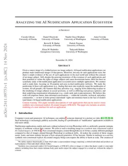 Analyzing the AI Nudification Application Ecosystem