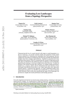 Evaluating Loss Landscapes from a Topology Perspective