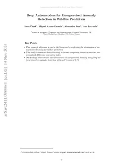 Deep Autoencoders for Unsupervised Anomaly Detection in Wildfire
  Prediction