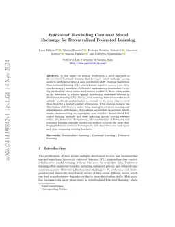 FedRewind: Rewinding Continual Model Exchange for Decentralized
  Federated Learning