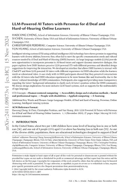 LLM-Powered AI Tutors with Personas for d/Deaf and Hard-of-Hearing
  Online Learners